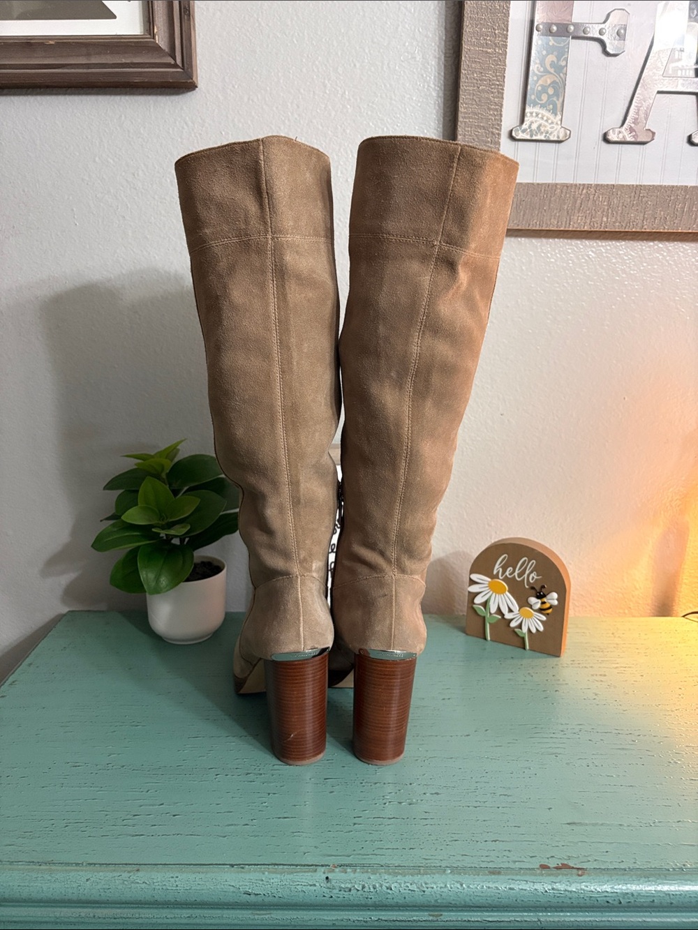 Michael Kors Tan Suede Over-The-Knee Boots - Picture 3 of 6
